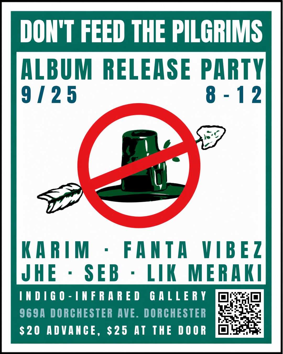 Don't Feed The Pilgrims Album Release Party Flyer